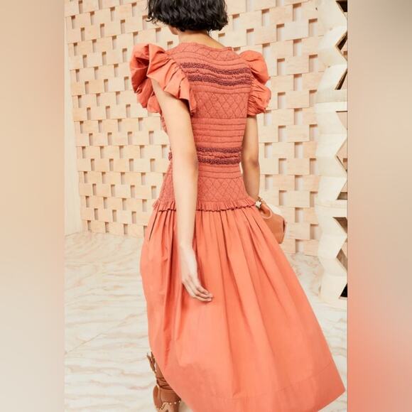 Ulla Johnson Clay Madeline Midi Dress 10 - Picture 2 of 14